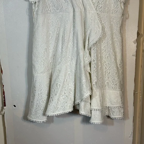 City Chic Sweet Love Lace Faux Wrap Mini Dress - Ivory | Size XL/22 - Picture 9 of 16